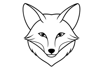 fox head line art silhouette vector illustration