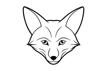 fox head line art silhouette vector illustration