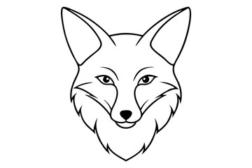 fox head line art silhouette vector illustration