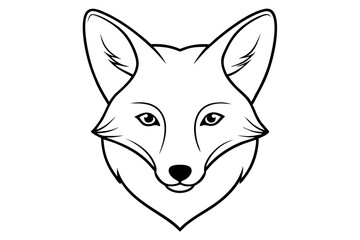 fox head line art silhouette vector illustration