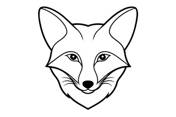 Obraz premium fox head line art silhouette vector illustration