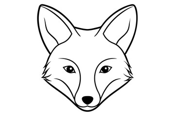 fox head line art silhouette vector illustration