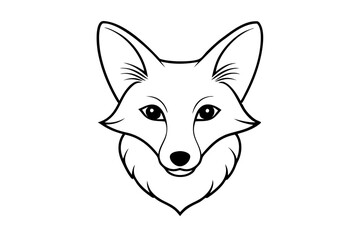 Obraz premium fox head line art silhouette vector illustration