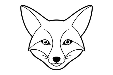 fox head line art silhouette vector illustration