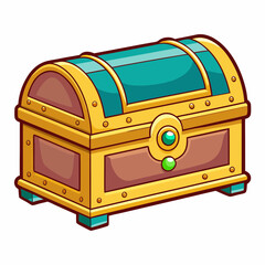 treasure chest isolated on white