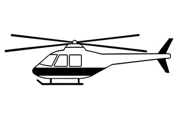helicopter line art silhouette vector illustration