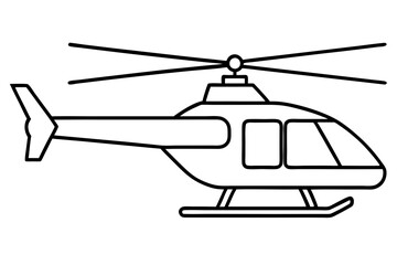 helicopter line art silhouette vector illustration
