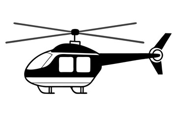 helicopter line art silhouette vector illustration
