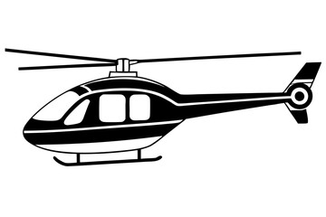 helicopter line art silhouette vector illustration