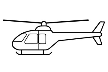 helicopter line art silhouette vector illustration