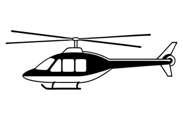 helicopter line art silhouette vector illustration