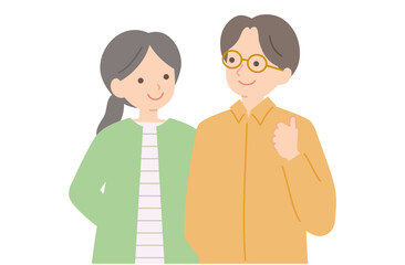笑顔で会話する若い夫婦B