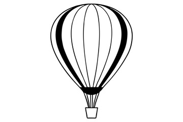 Obraz premium hot air balloon line art silhouette vector illustration