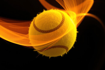 Fototapeta premium standard yellow-green tennis ball.