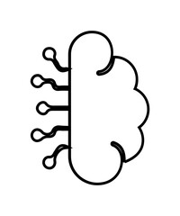 Deep learning icon with thin outline