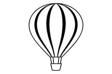 hot air balloon line art silhouette vector illustration