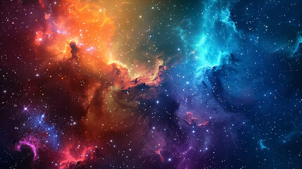 Fototapeta premium A view of the universe with stars against a deep blue, amazingly colorful backdrop.