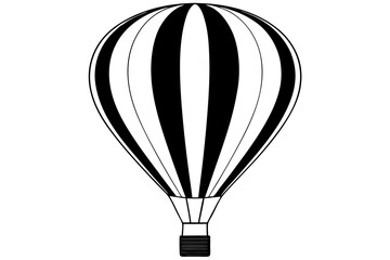 Obraz premium hot air balloon line art silhouette vector illustration