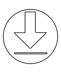 download button icon with thin outline