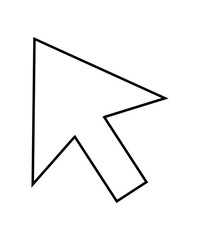 Mouse pointer icon with thin outline