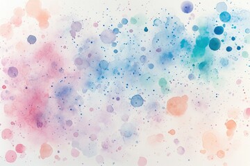 Abstract watercolor wash with pastel color splatters.