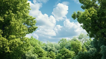 A Lush Green Canopy Under a Bright Blue Sky