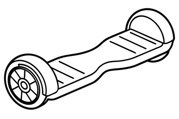 hoverboard line art silhouette vector illustration