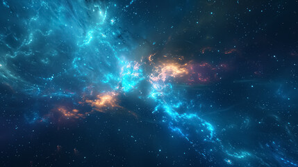 A view of the universe with stars against a deep blue, amazingly colorful backdrop.