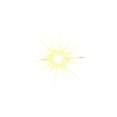 Fototapeta premium Bright Yellow Energy Starburst with Radiating Beams on Transparent Background