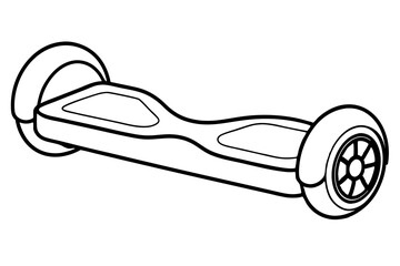 hoverboard line art silhouette vector illustration