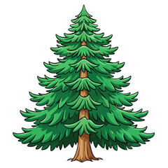 hemlock tree isolated on white