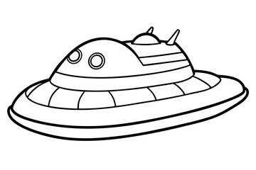 hovercraft line art silhouette vector illustration