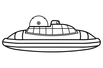 hovercraft line art silhouette vector illustration