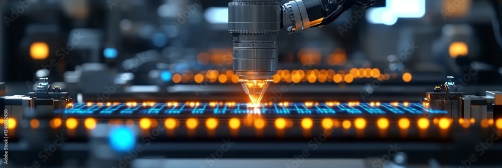 Poster close-up of laser precision in automated assembly