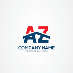 Fototapeta premium AZ or ZA Creative Modern Letters Logo Design Element