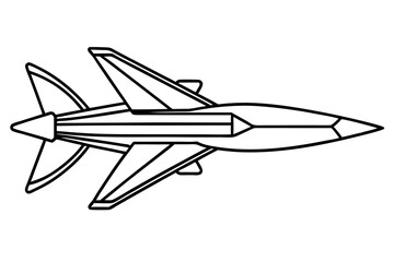 jet line art silhouette vector illustration