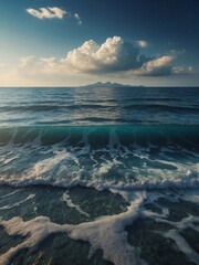 Contemporary Japanese style template with sea motif and luxurious texture