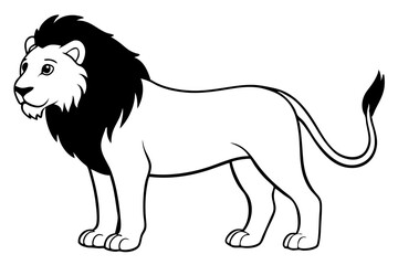 lion line art silhouette vector illustration