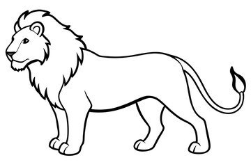 lion line art silhouette vector illustration