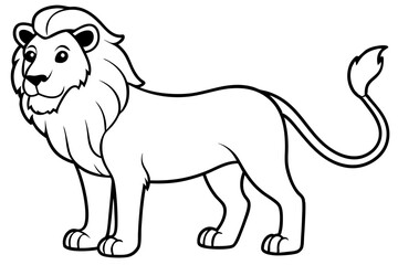 lion line art silhouette vector illustration
