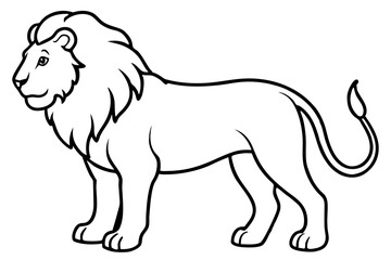 lion line art silhouette vector illustration