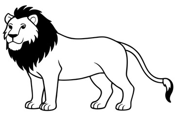 lion line art silhouette vector illustration