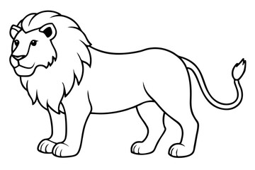 lion line art silhouette vector illustration