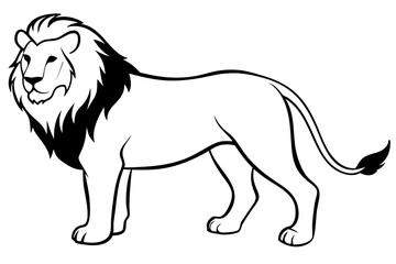 lion line art silhouette vector illustration