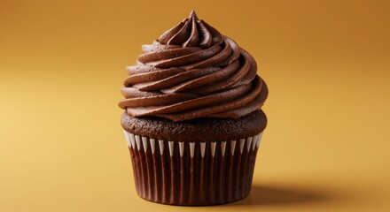 Delicious Chocolate Cupcake with Swirled Frosting - Gourmet Chocolate Dessert, Sweet Treat Bakery Photography