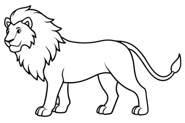 lion line art silhouette vector illustration