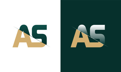 AS Letter Logo Design with a Creative Cut Creative logo design