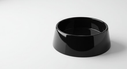 Sleek Black Ceramic Bowl; Modern Black Pet Bowl, Food Dish, Minimalist Tableware