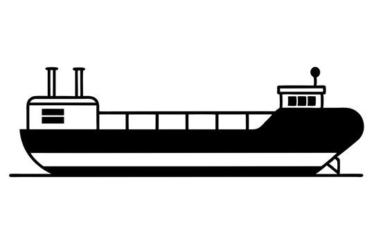 black and white ship graphic clip art preview