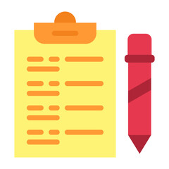 Clipboard And Pencil Vector Design Icon Style